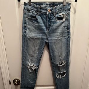 American Eagle Outfitters Blue Distressed Jeans